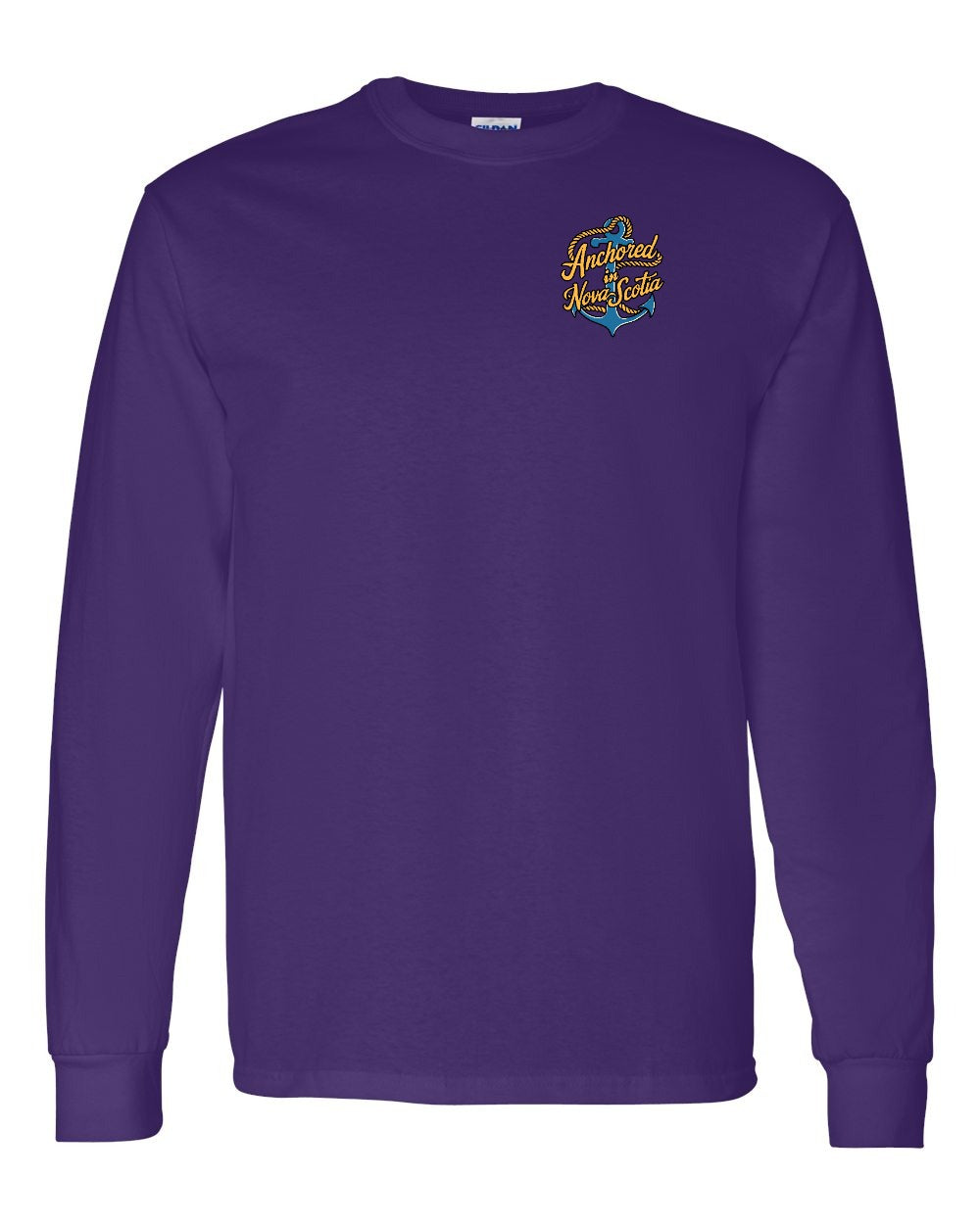 Anchored in Nova Scotia (New Design) Left Chest Long Sleeve Tee