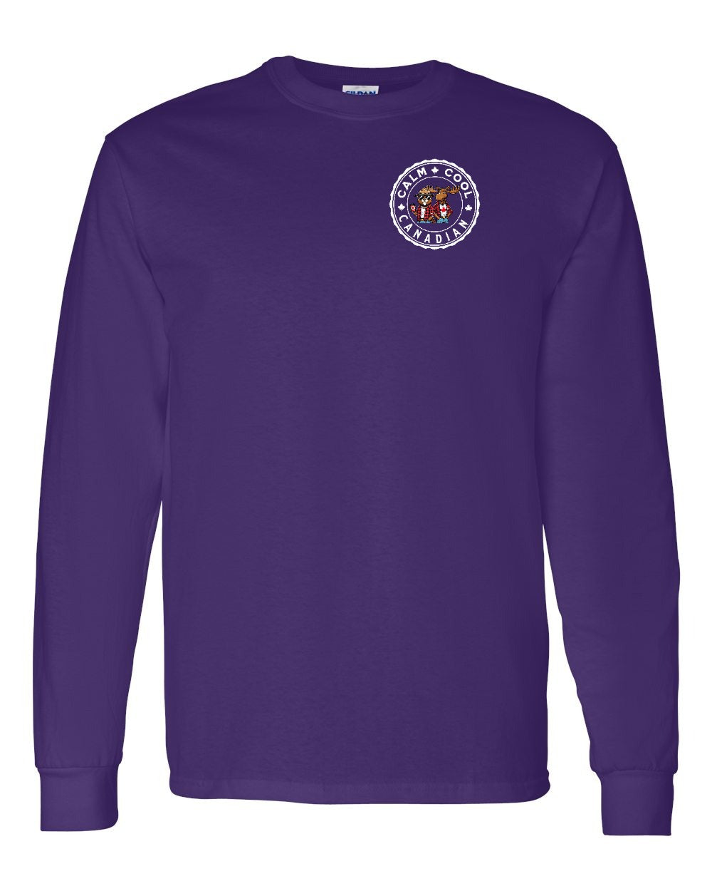 Calm Cool Moose and Beaver Left Chest Long Sleeve