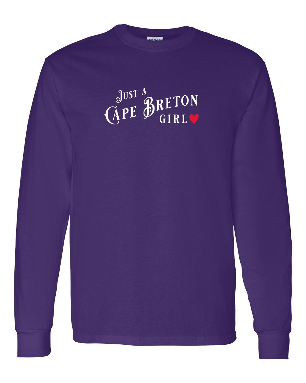 Just a Cape Breton Girl Red Heart Full Long Sleeve Tee