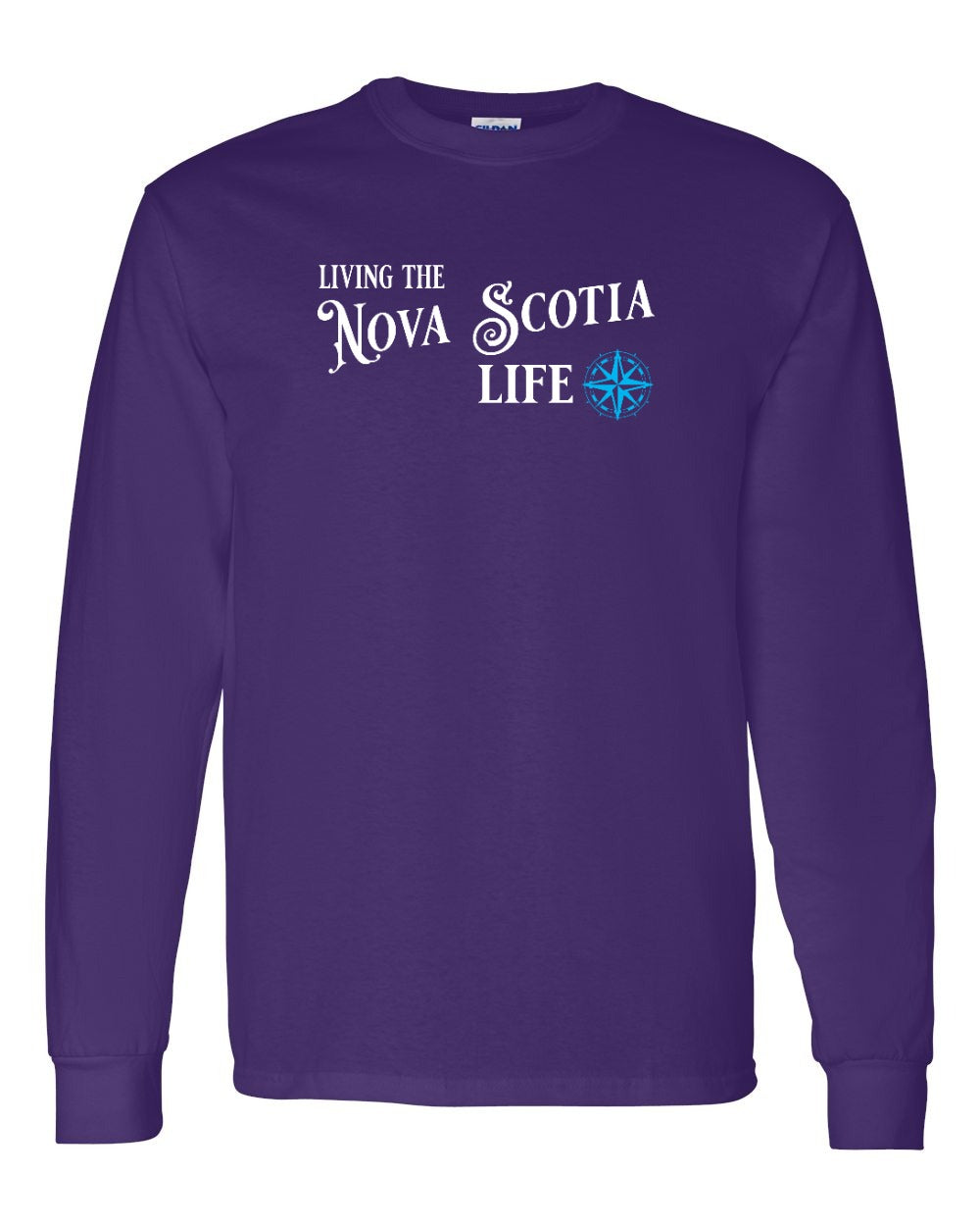 Living the Nova Scotia Life blue Full Long Sleeve Tee
