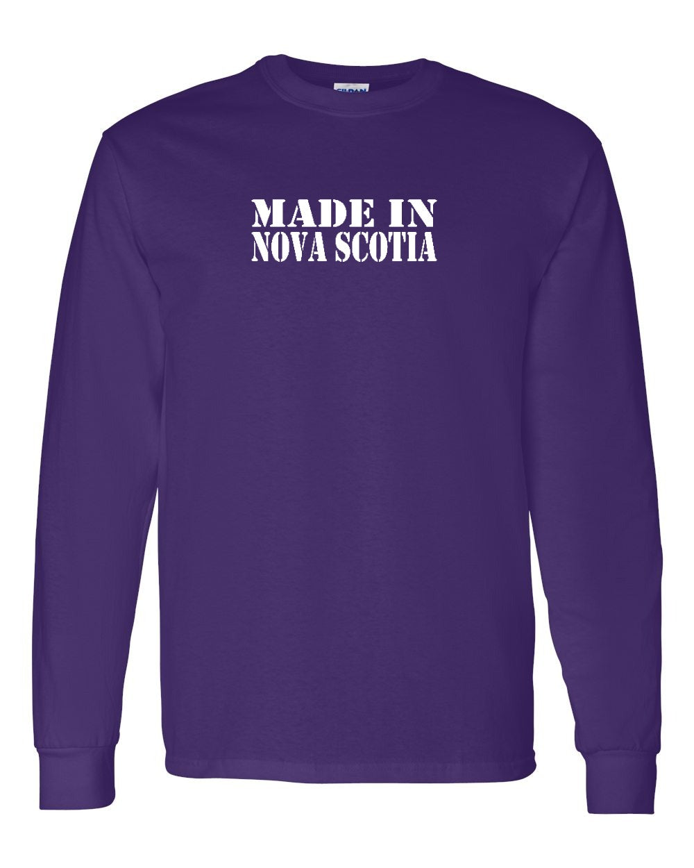 Made In Nova Scotia ( White Lettering) Full Long Sleeve Tee