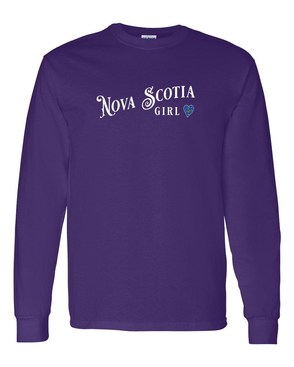 Nova Scotia Girl Tartan Heart Full Long Sleeve Tee