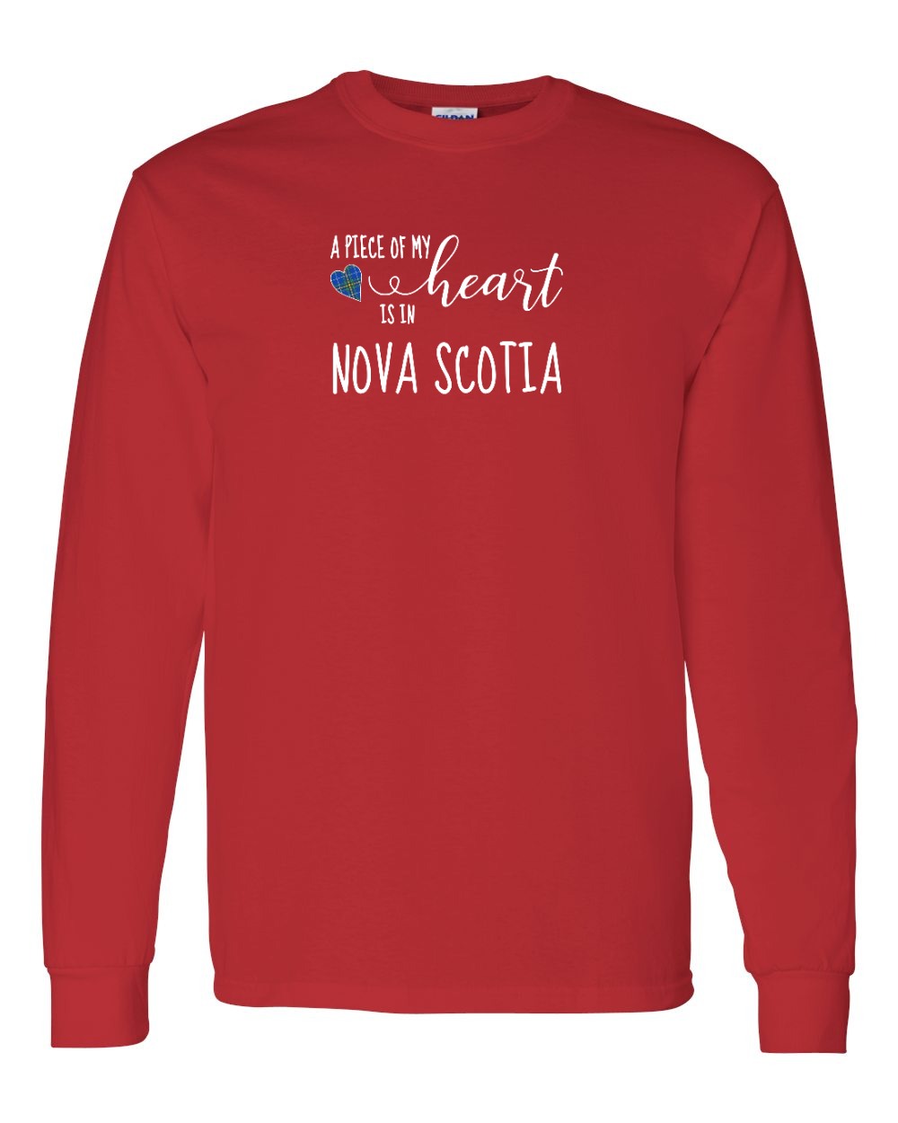 A piece of My heart in Nova Scotia (Tartan Heart) Full Long Sleeve Tee