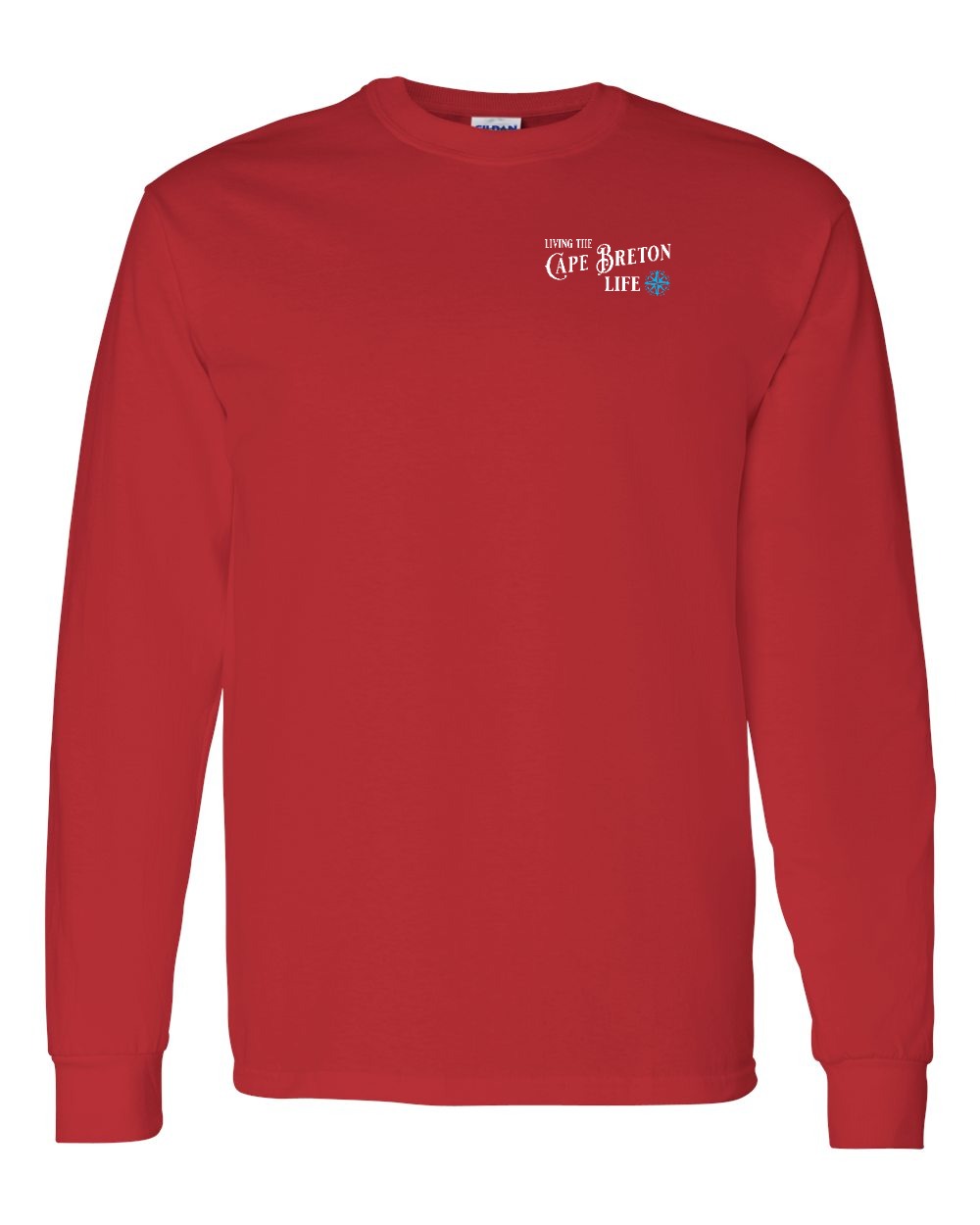 Living the Cape Breton Life blue Left Chest and Back Long Sleeve Tee