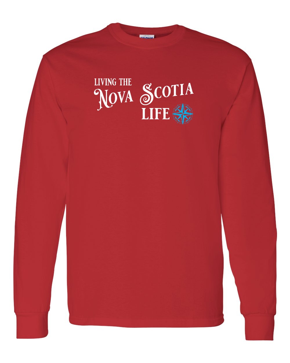 Living the Nova Scotia Life blue Full Long Sleeve Tee