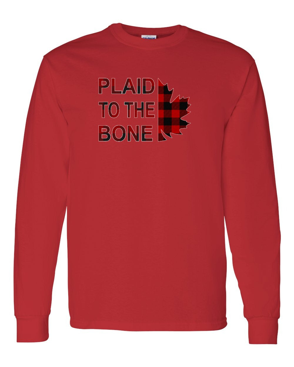 Plaid to the Bone Stacked Leaf Full Long Sleeve