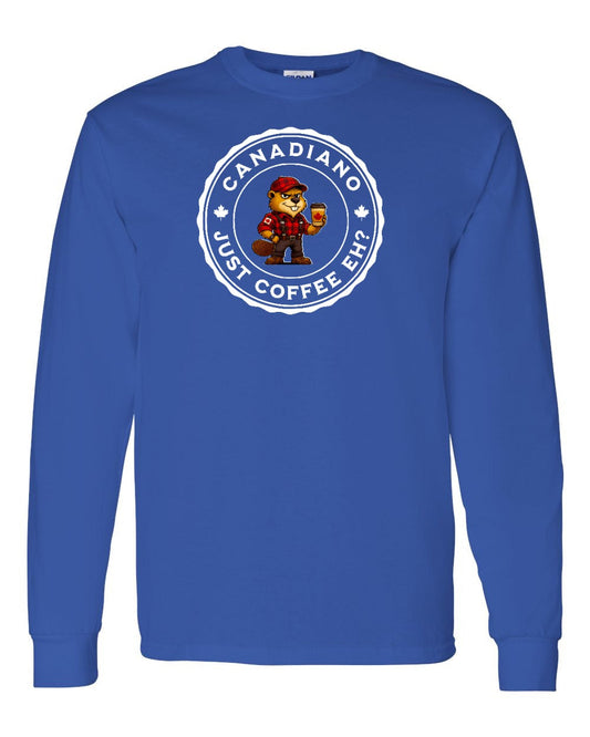 Canadiano just Coffee EH! Male Beaver Full Long Sleeve