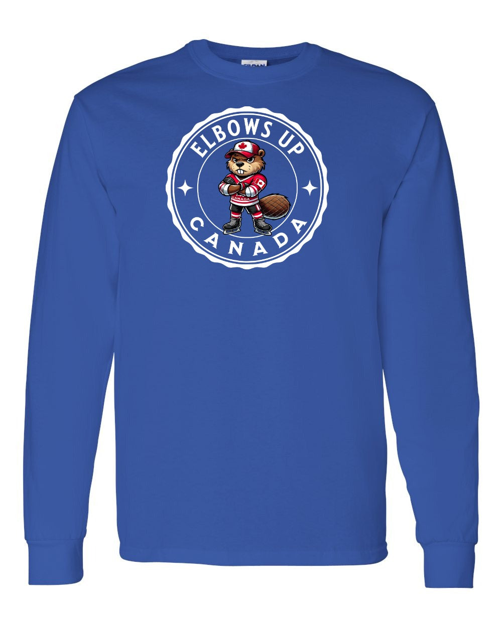 Elbows up Beaver Full Long Sleeve - Gildan Canada (sewn Internationally)