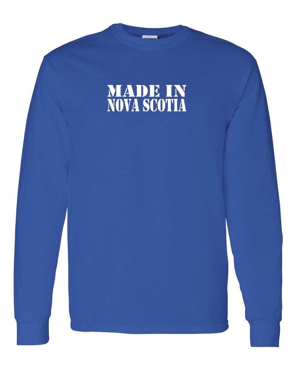 Made In Nova Scotia ( White Lettering) Full Long Sleeve Tee