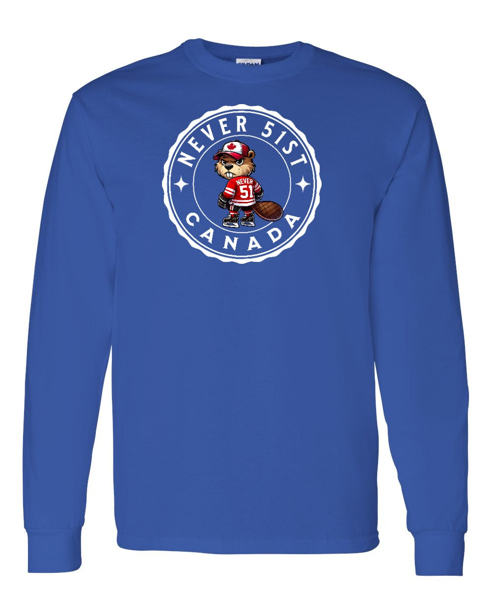 Never 51st Beaver Full Long Sleeve - Gildan Canada (sewn Internationally)
