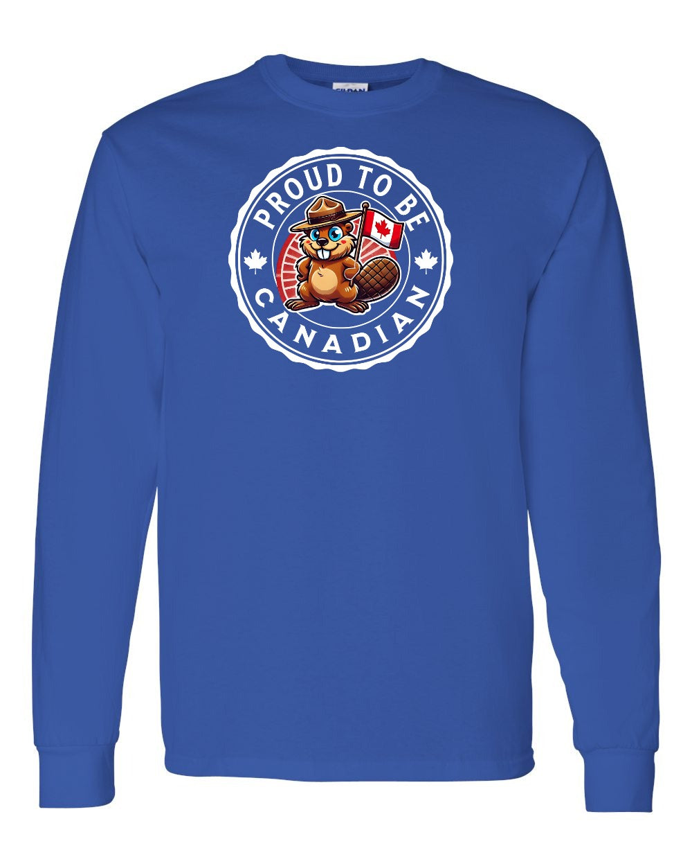 Proud to be Canadian Beaver Full Long Sleeve - Gildan Canada (sewn Internationally)