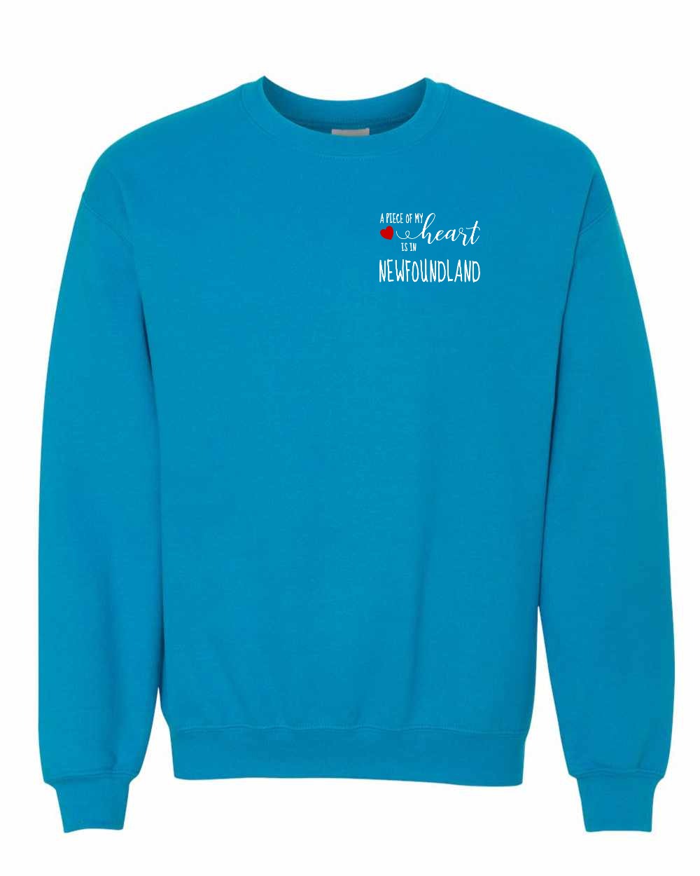 A piece of My heart in Newfoundland (Red Heart) Left Chest Crewneck Sweatshirt