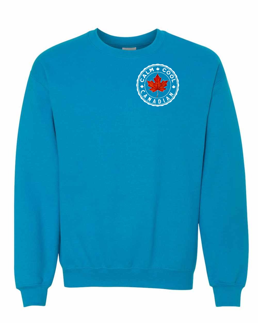 Calm Cool Canadian Leaf Left Chest Crewneck - Gildan Canada (sewn Internationally)