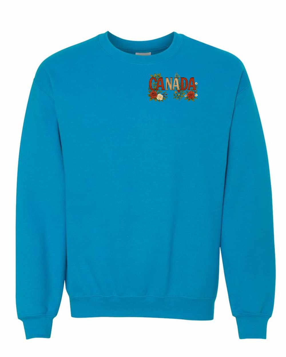 Canada Flowers Left Chest Crewneck - Gildan Canada (sewn Internationally)
