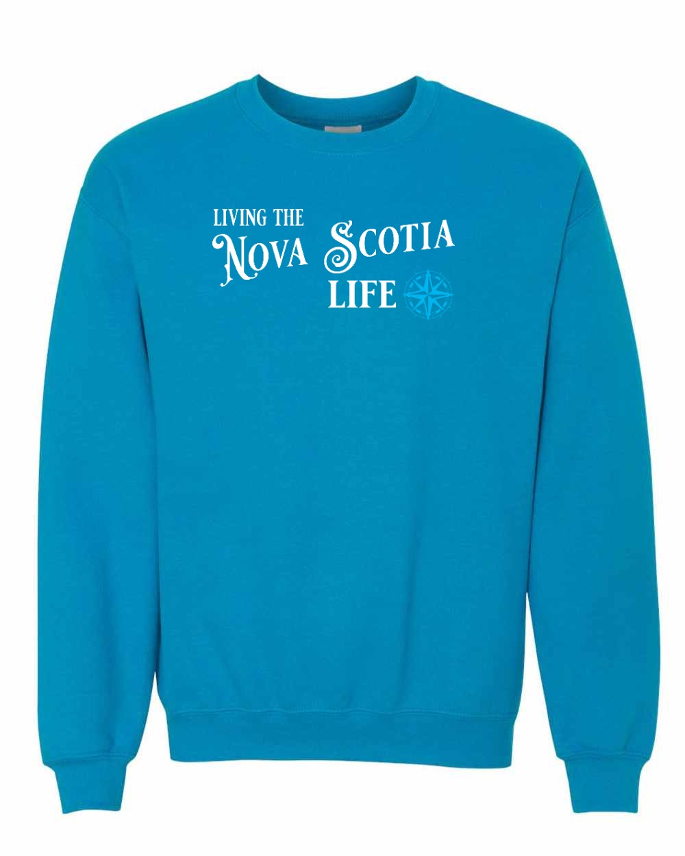 Living the Nova Scotia Life blue Full crew-neck