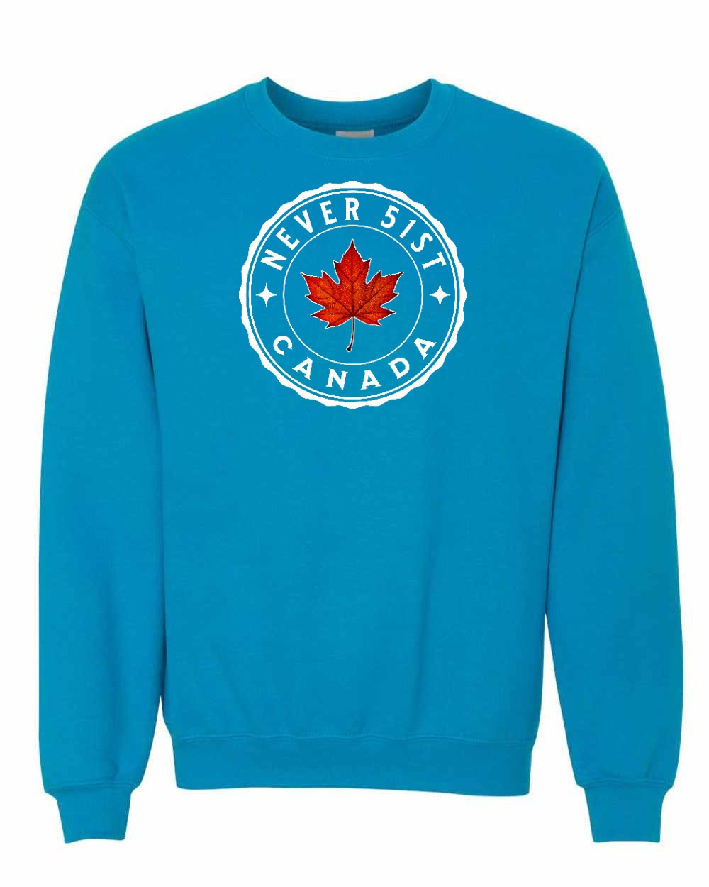 Never 51st Leaf Full Crewneck - Gildan Canada (sewn Internationally)