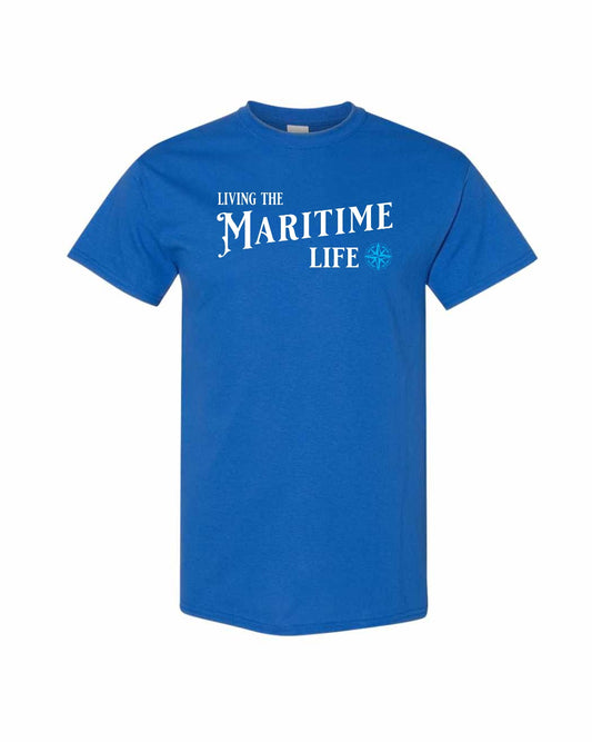Living The Maritime Life Blue Compass Full Men's Tee