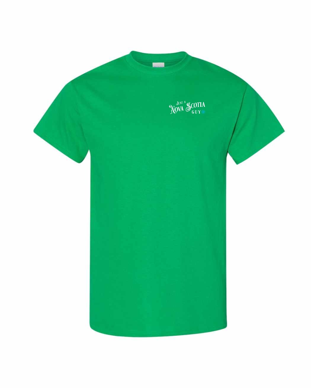 Just a Nova Scotia Guy blue Left Chest and Back mens-tee