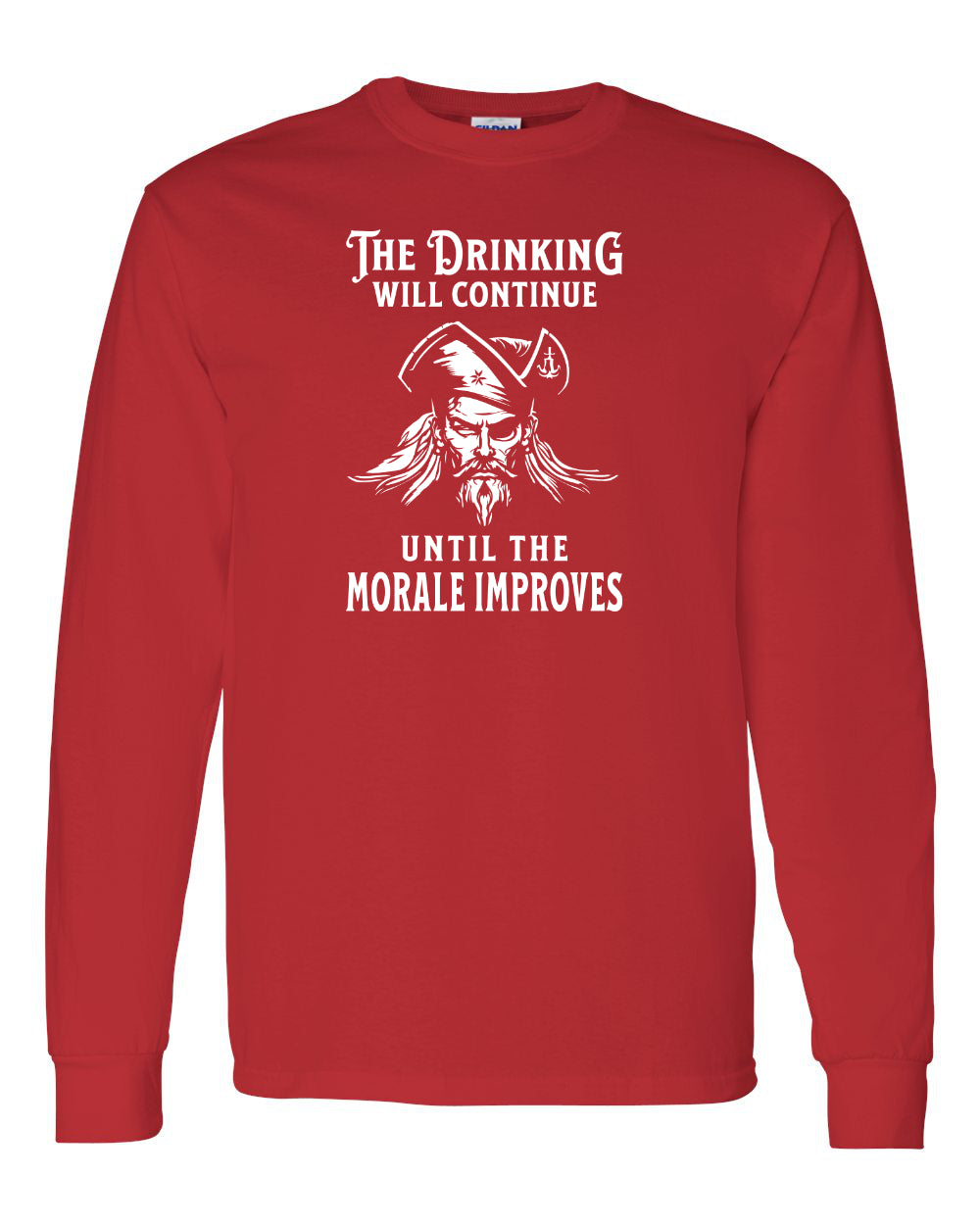 Maritime Swag Pirate Drinking Morale Improves Long Sleeve Tee