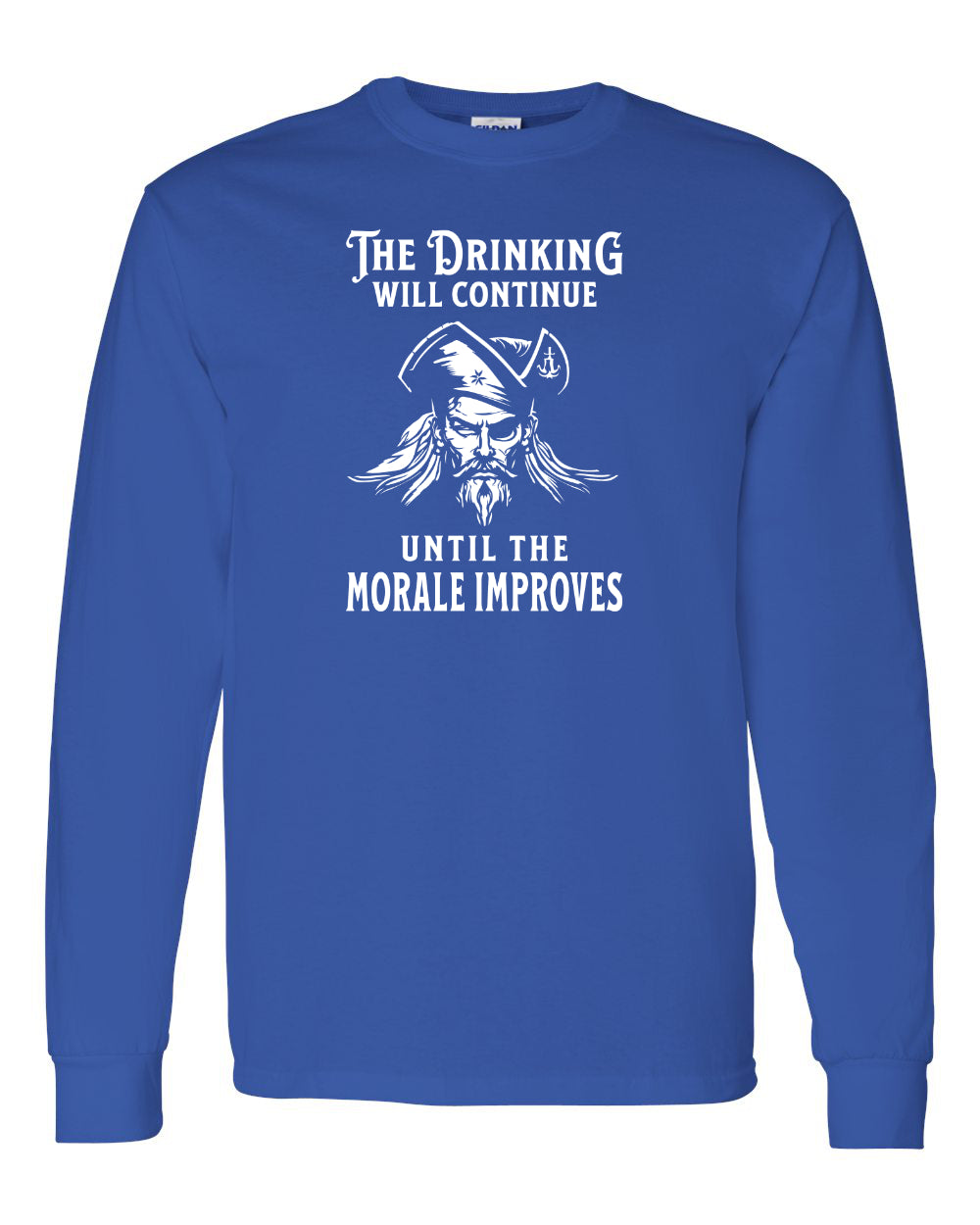 Maritime Swag Pirate Drinking Morale Improves Long Sleeve Tee