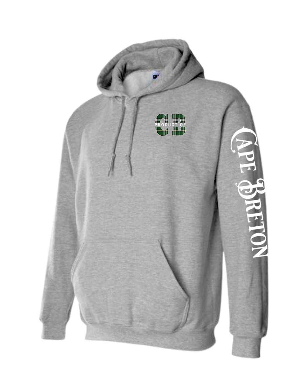 Product of Cape Breton Left chest and Sleeve Pullover Hoodie