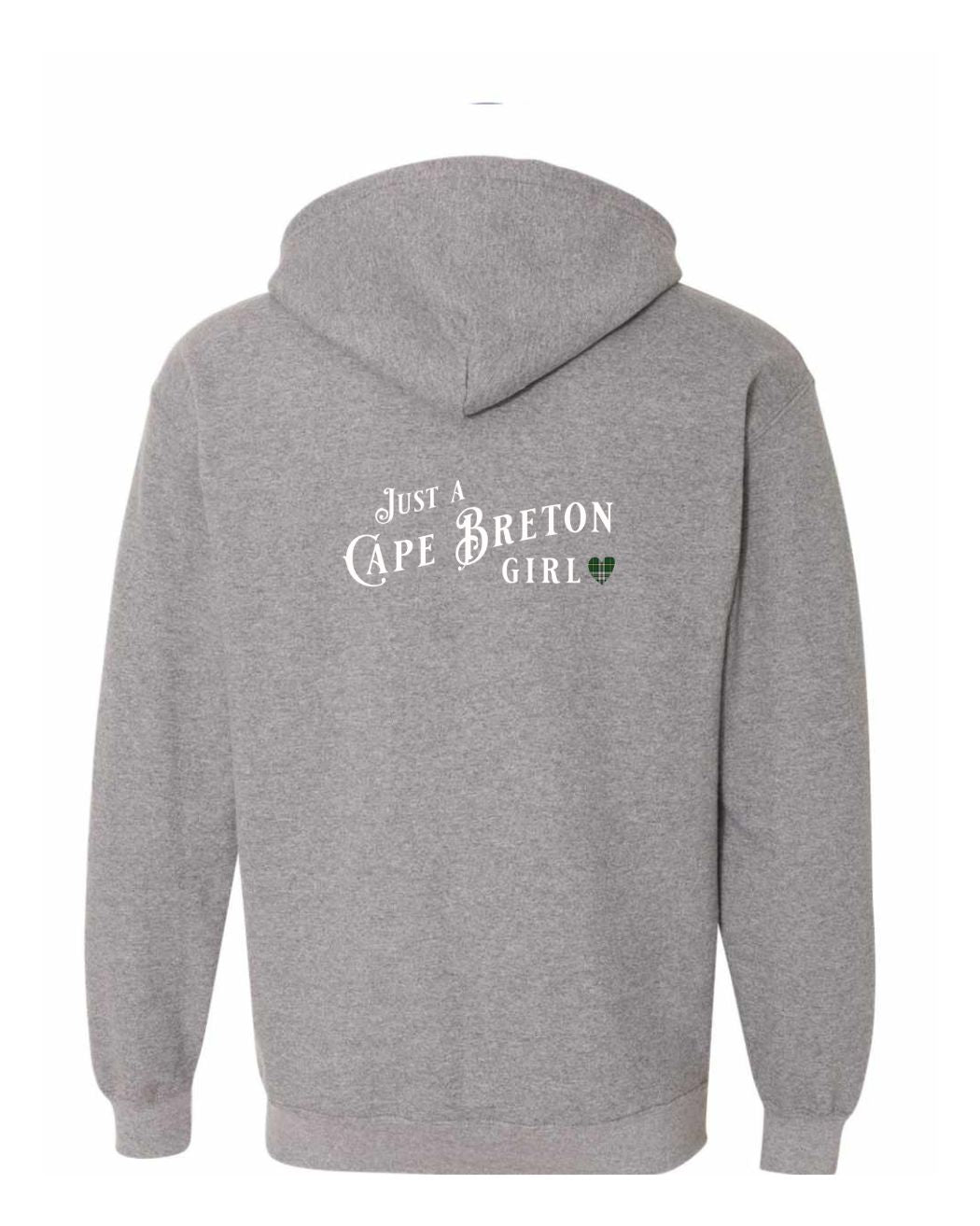 Just a Cape Breton Girl Tartan Left Chest and Back Zip Hoodie