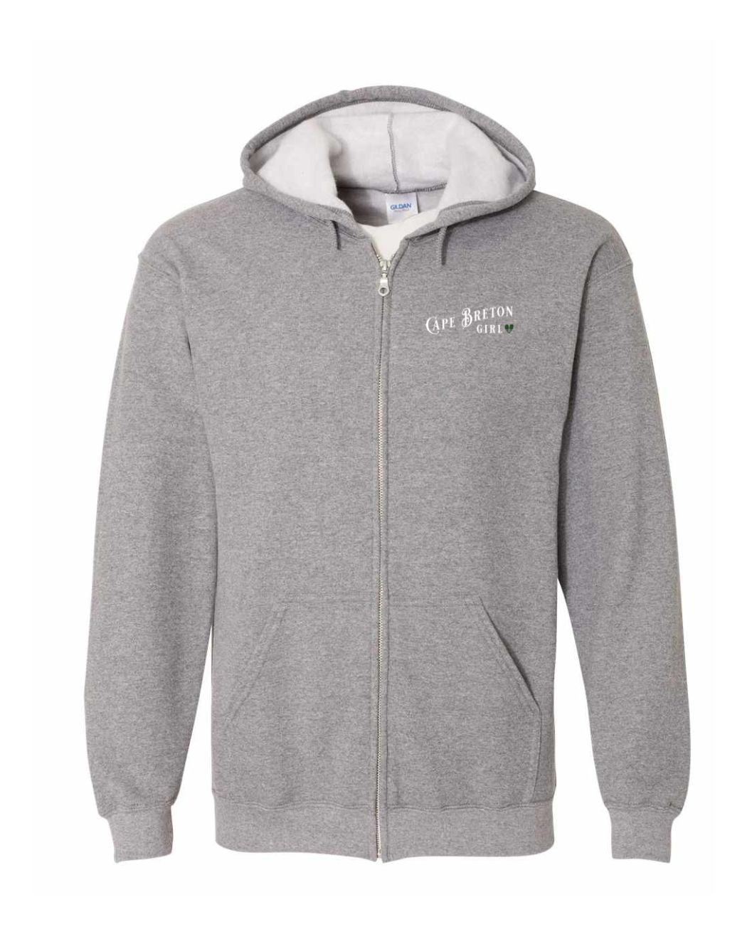 Cape Breton Girl Tartan Left Chest Zip Hoodie