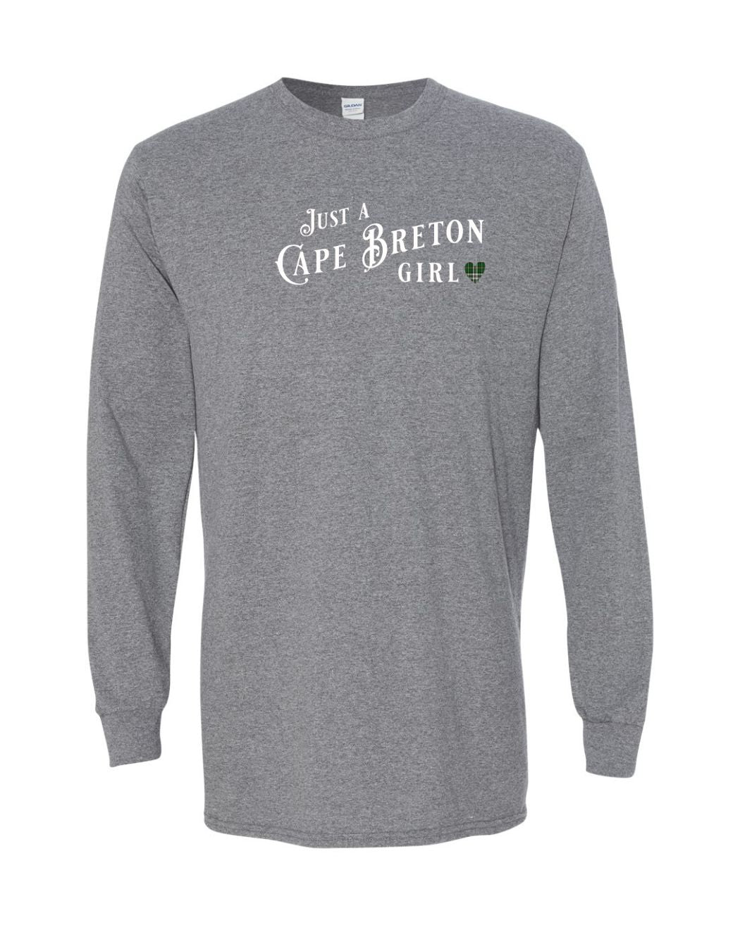 Just a Cape Breton Girl Tartan Left Chest Long Sleeve Tee