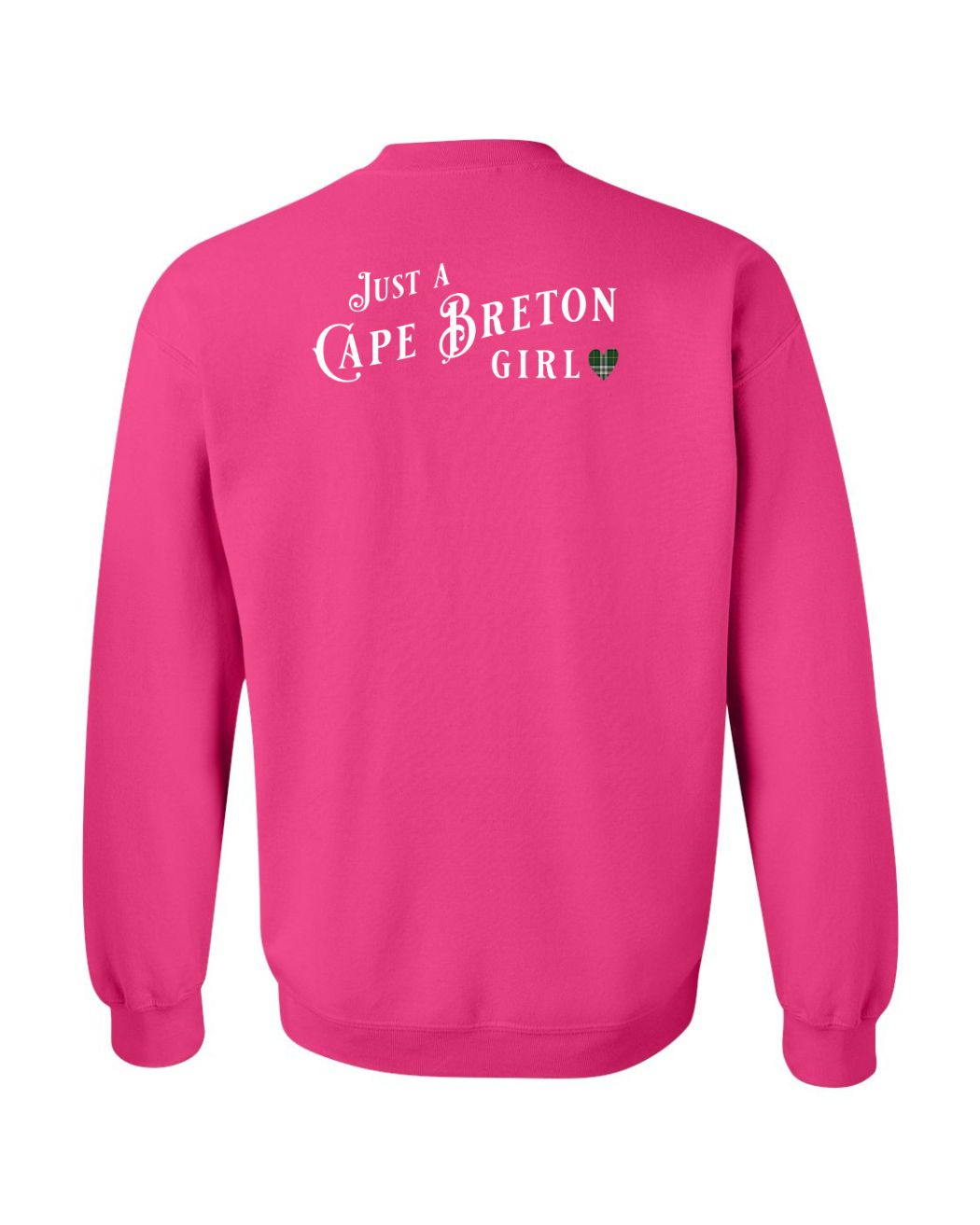 Just a Cape Breton Girl Tartan Left Chest and Back Crewneck Sweatshirt