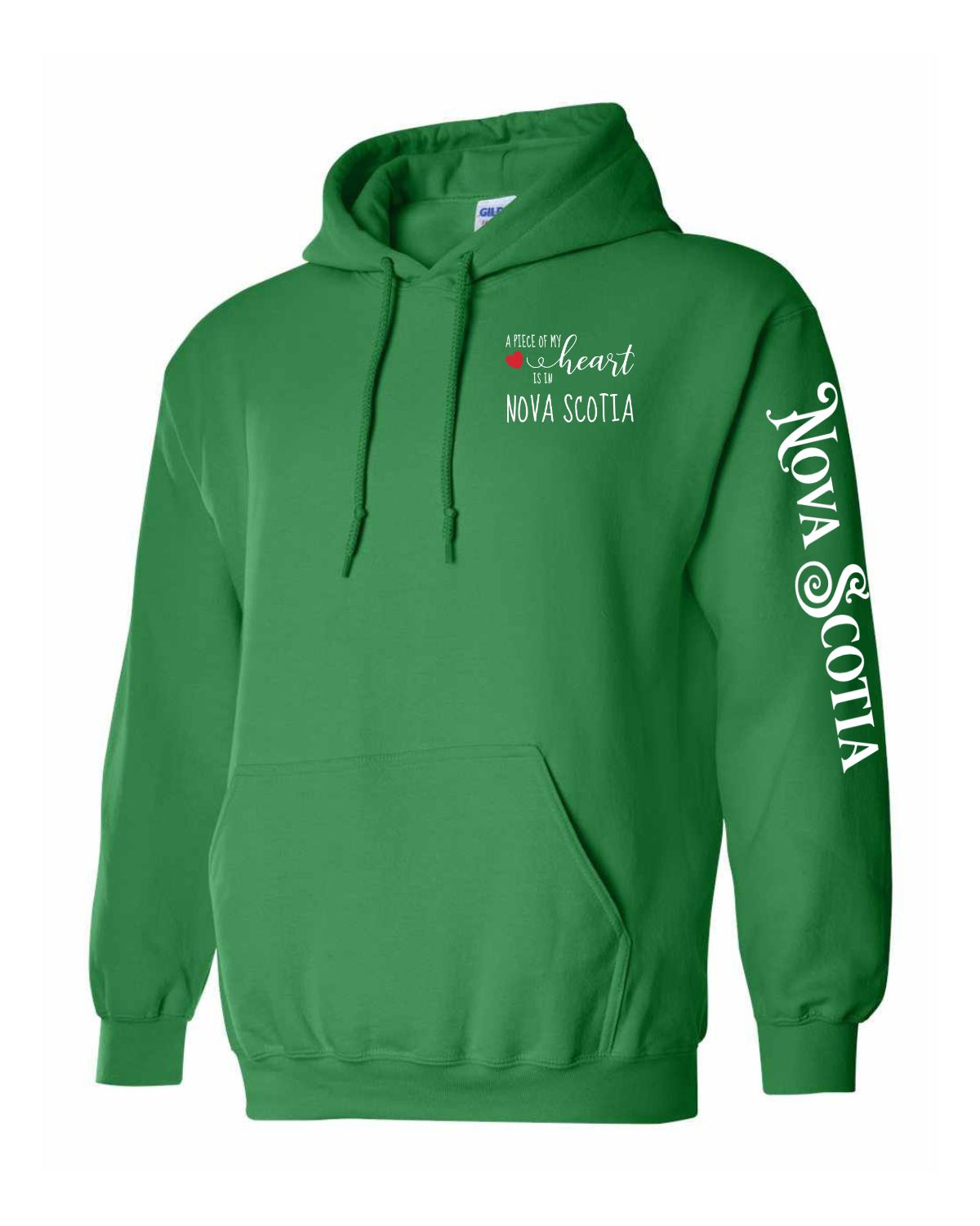A piece of my heart is in Nova Scotia ( Red Heart ) Left Chest and Sleeve Pullover Hoodie
