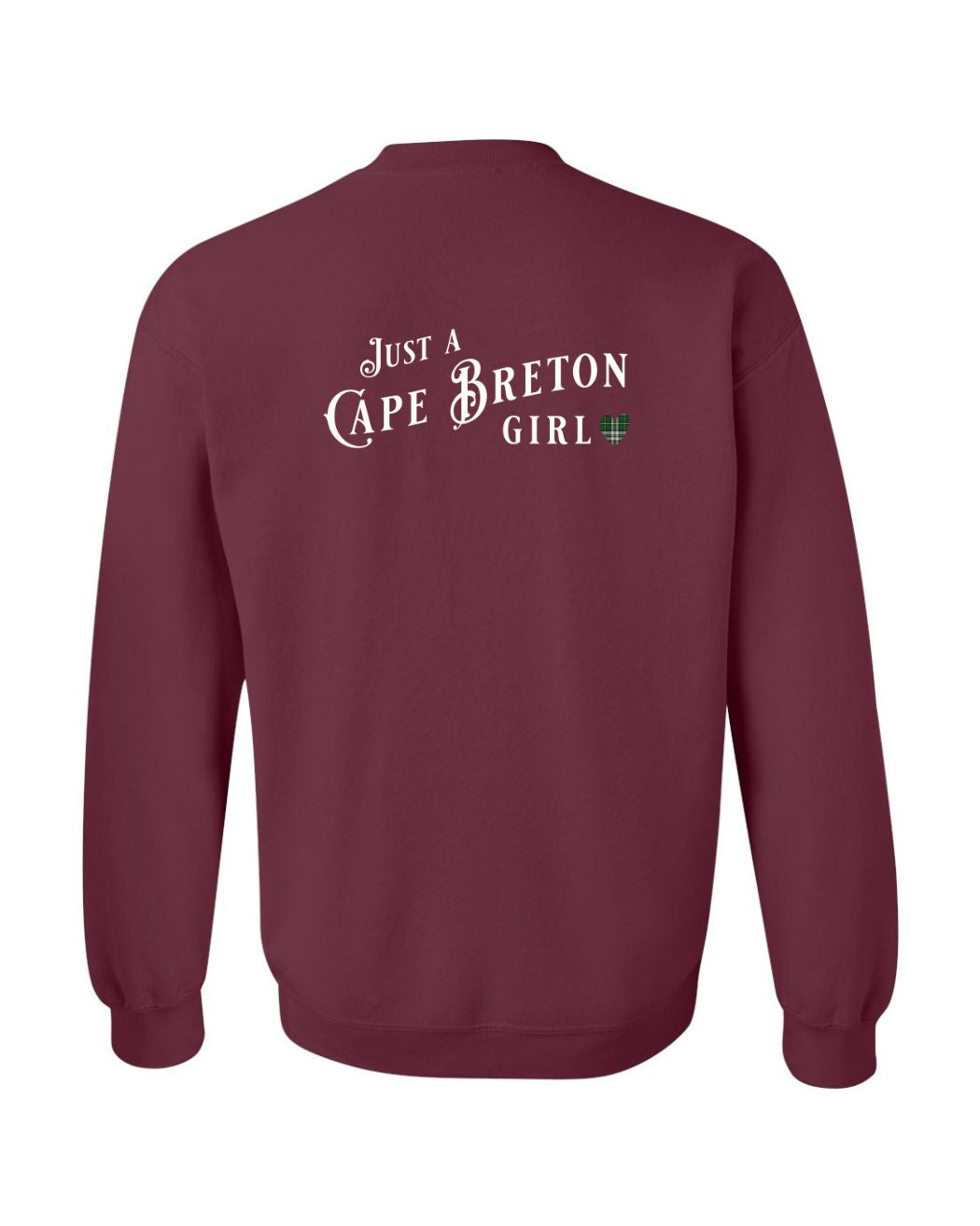 Just a Cape Breton Girl Tartan Left Chest and Back Crewneck Sweatshirt