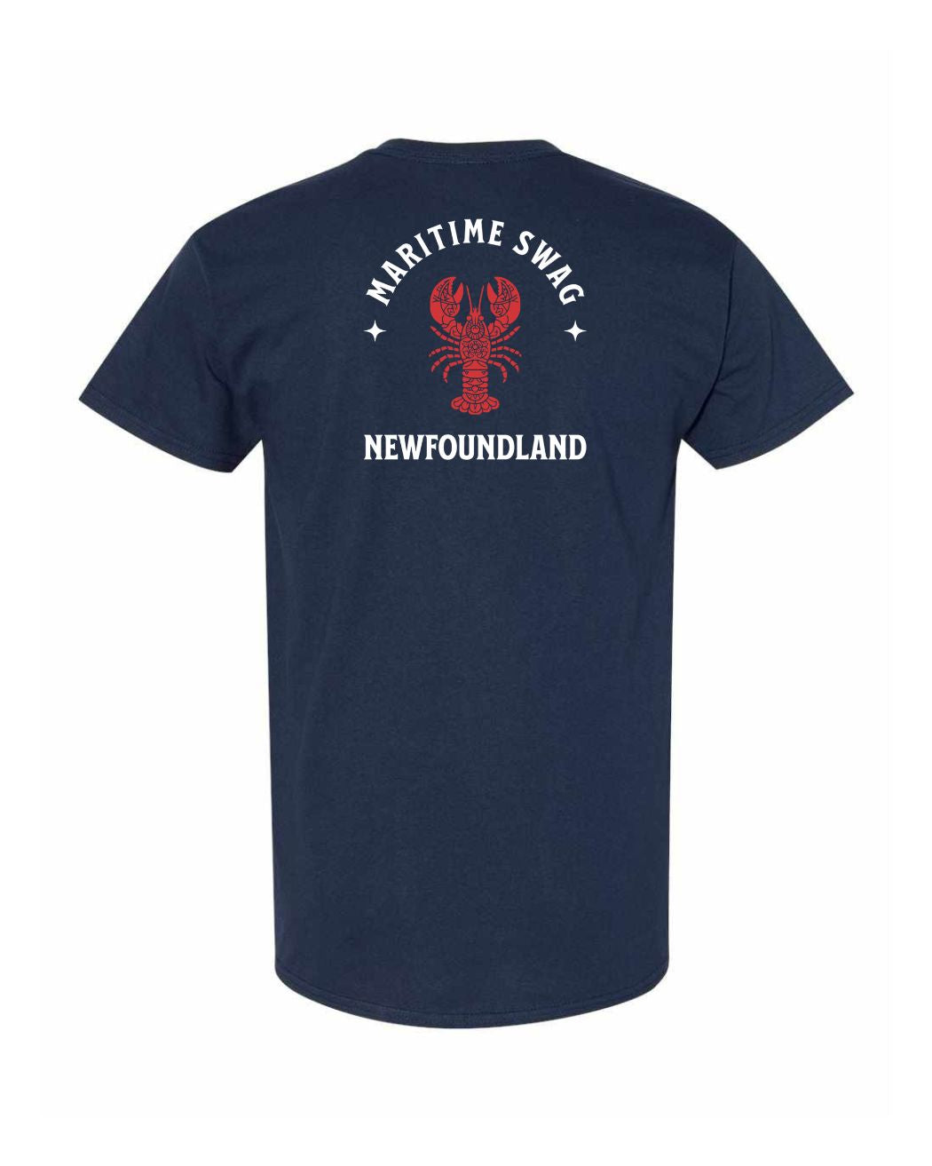 Maritime Swag Newfoundland Mandala Red Lobster Left Chest and Back Men's Tee