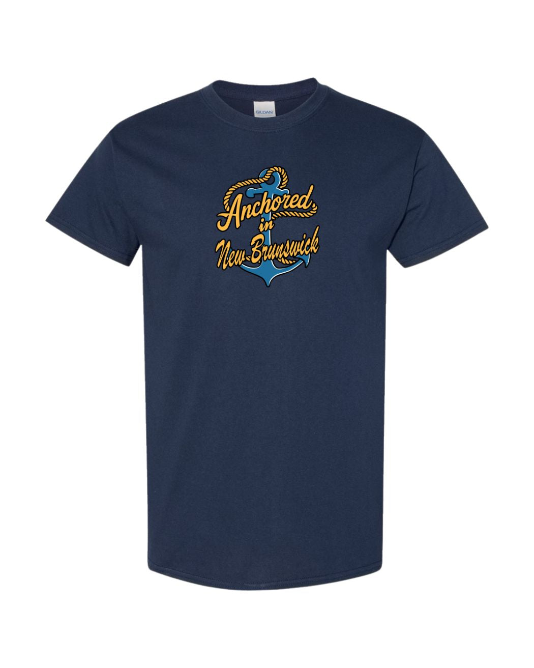 Anchored in New Brunswick Full Front Men's Tee