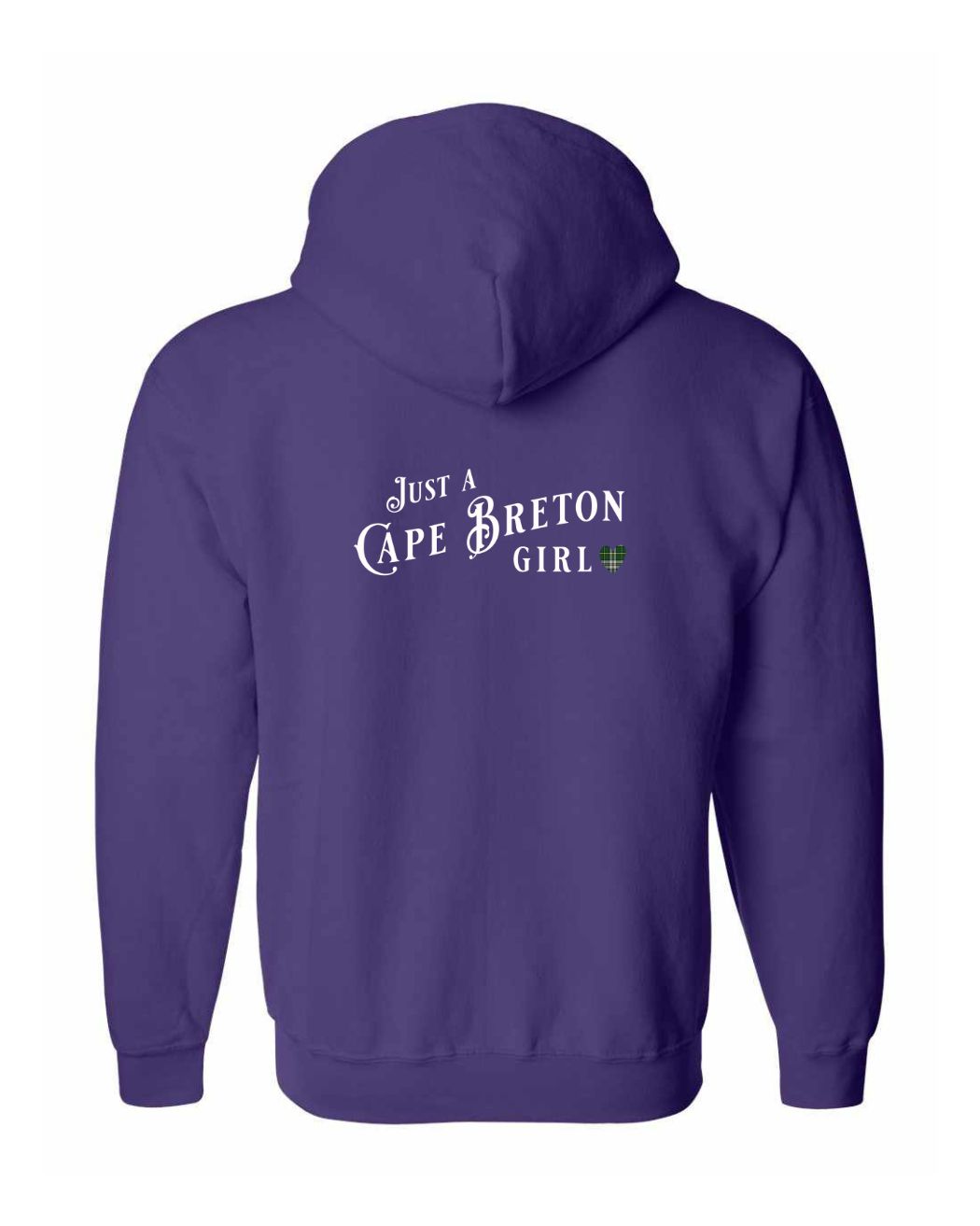 Just a Cape Breton Girl Tartan Left Chest and Back Zip Hoodie