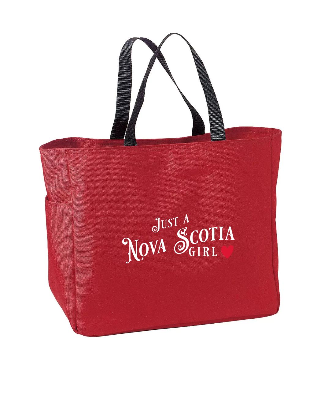 Just a Nova Scotia Girl Red Heart Tote Bag