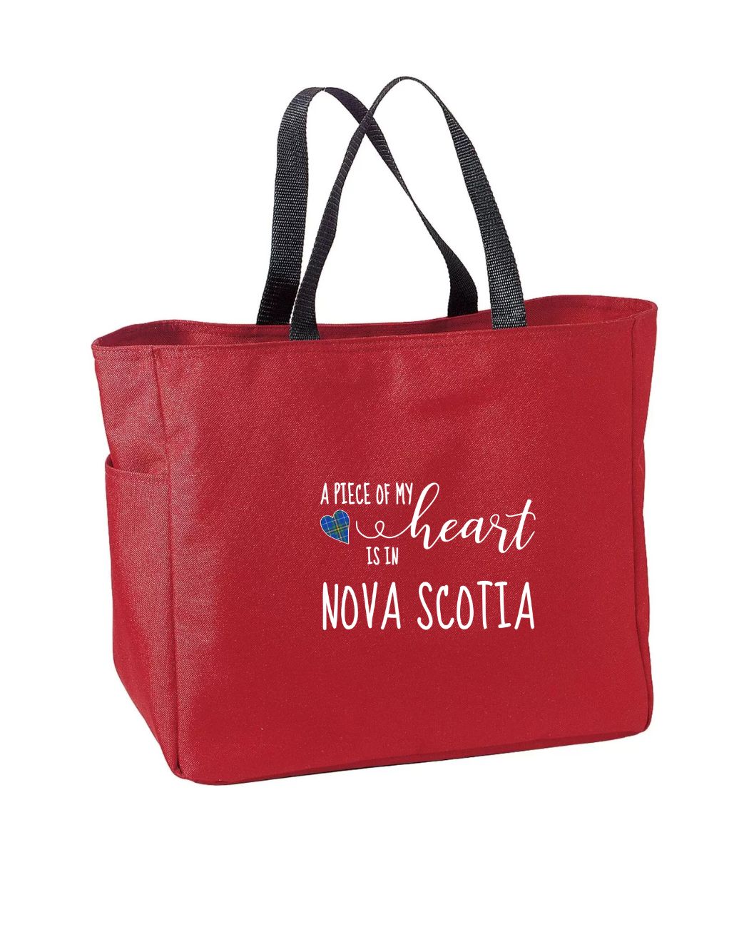 Piece of my Heart is in Nova Scotia Tartan heart Tote Bag