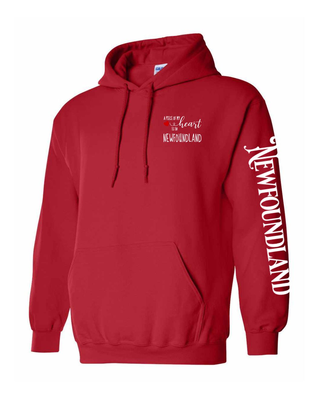 A piece of my heart is in Newfoundland Left Chest and Sleeve Pullover Hoodie