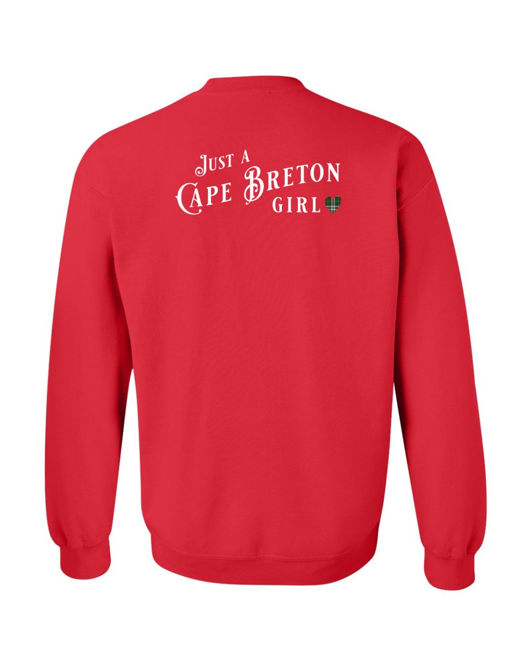 Just a Cape Breton Girl Tartan Left Chest and Back Crewneck Sweatshirt