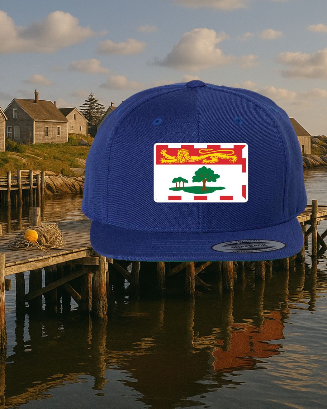 Prince Edward Island Flag Patch Flat Brim Hat