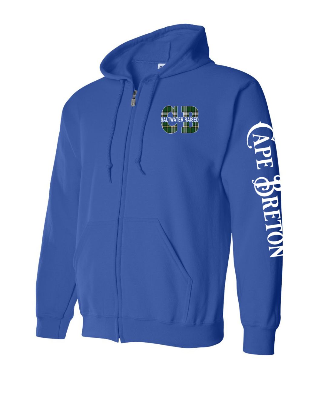 Cape Breton Saltwater Raised Left Chest and Sleeve Zip Hoodie