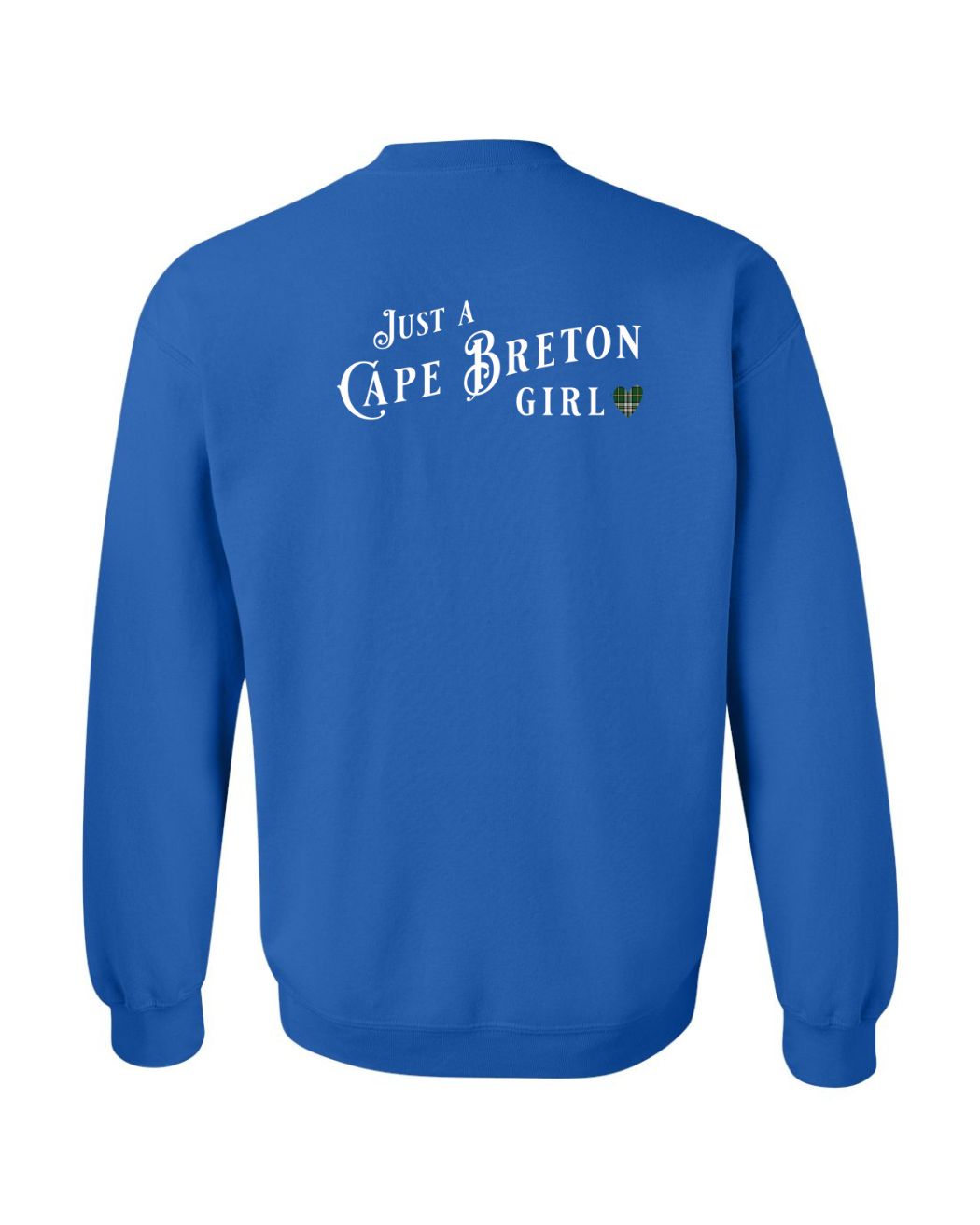 Just a Cape Breton Girl Tartan Left Chest and Back Crewneck Sweatshirt