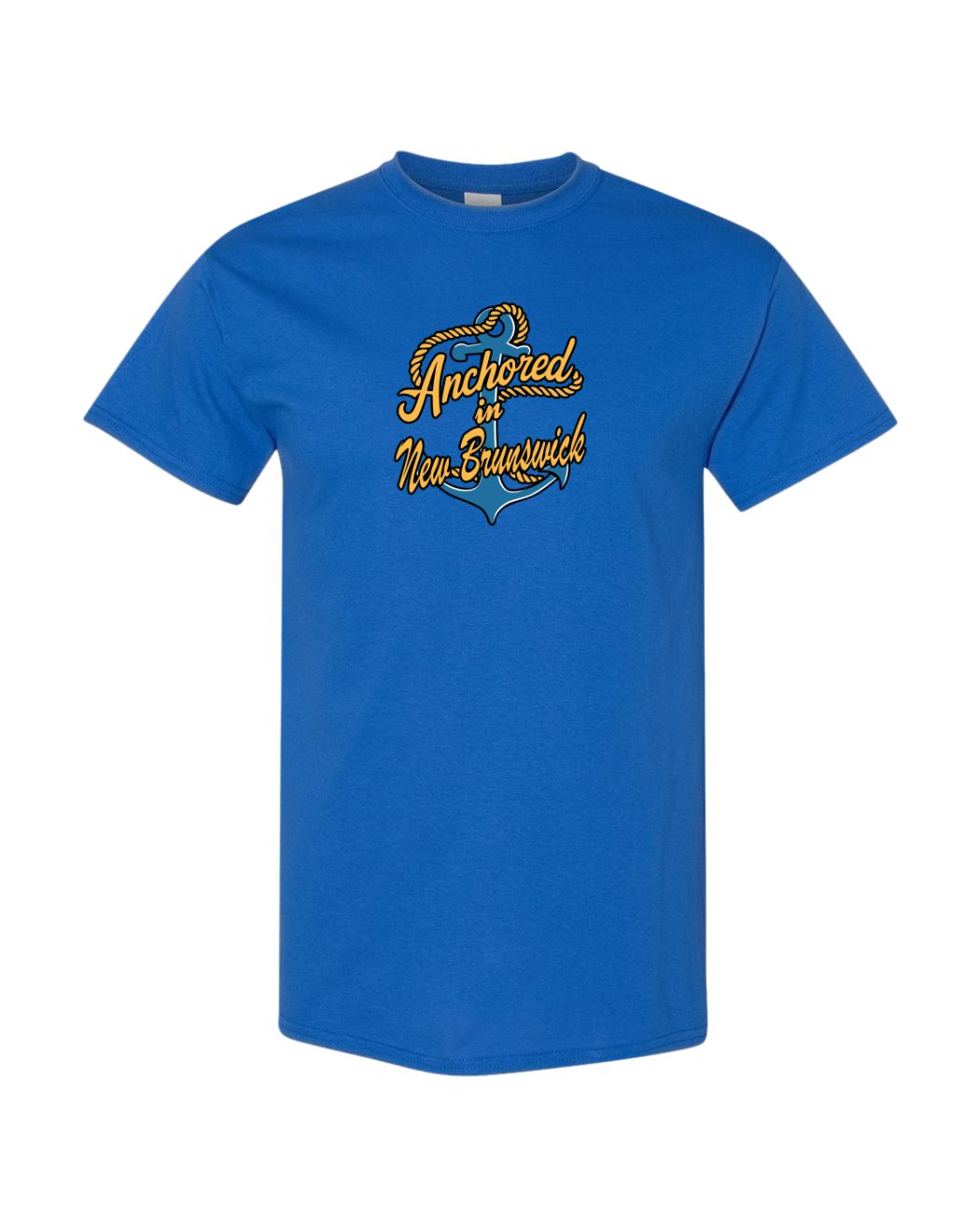 Anchored in New Brunswick Full Front Men's Tee