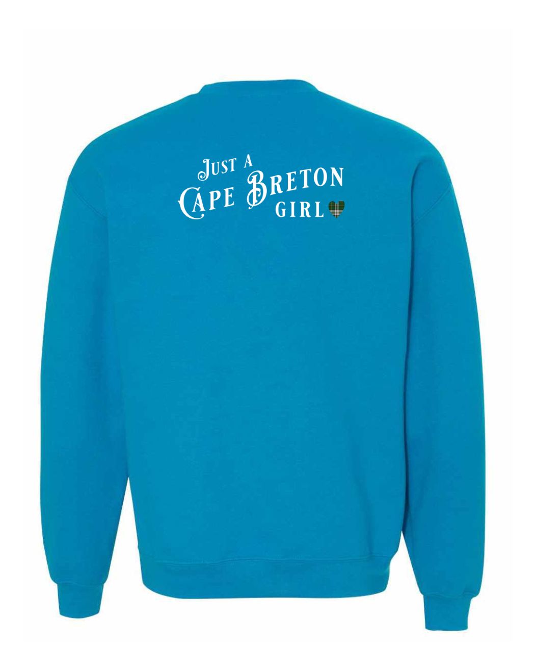 Just a Cape Breton Girl Tartan Left Chest and Back Crewneck Sweatshirt