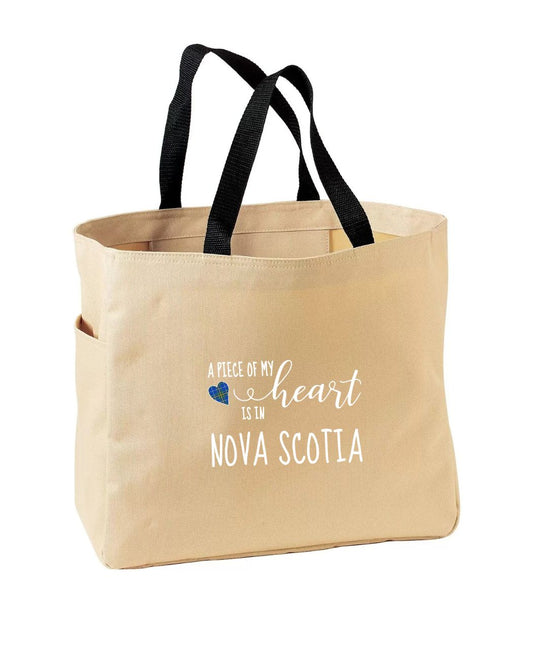 Piece of my Heart is in Nova Scotia Tartan heart Tote Bag