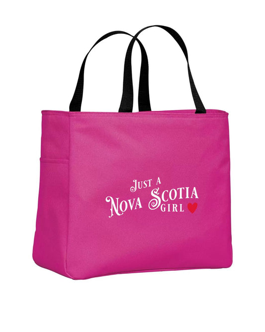 Just a Nova Scotia Girl Red Heart Tote Bag
