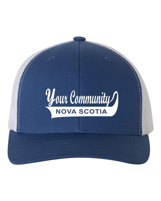 Custom Nova Scotia Community Name Retro Trucker Cap