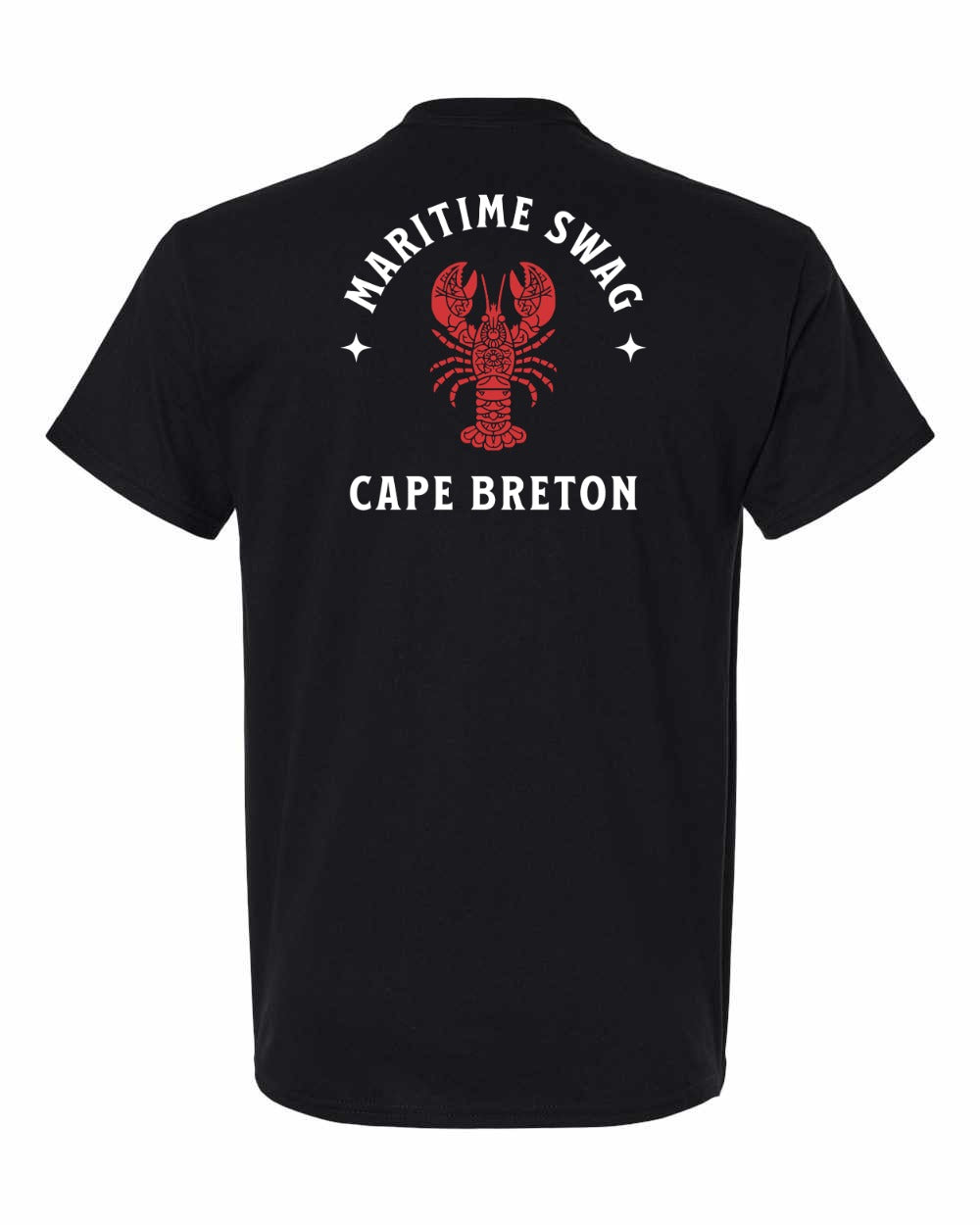 Maritime Swag Cape Breton Mandala Red Lobster Left Chest and Back Men's Tee