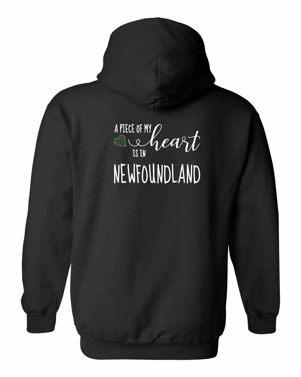 A piece of My heart in Newfoundland (Tartan Heart) Left Chest and Back Pullover