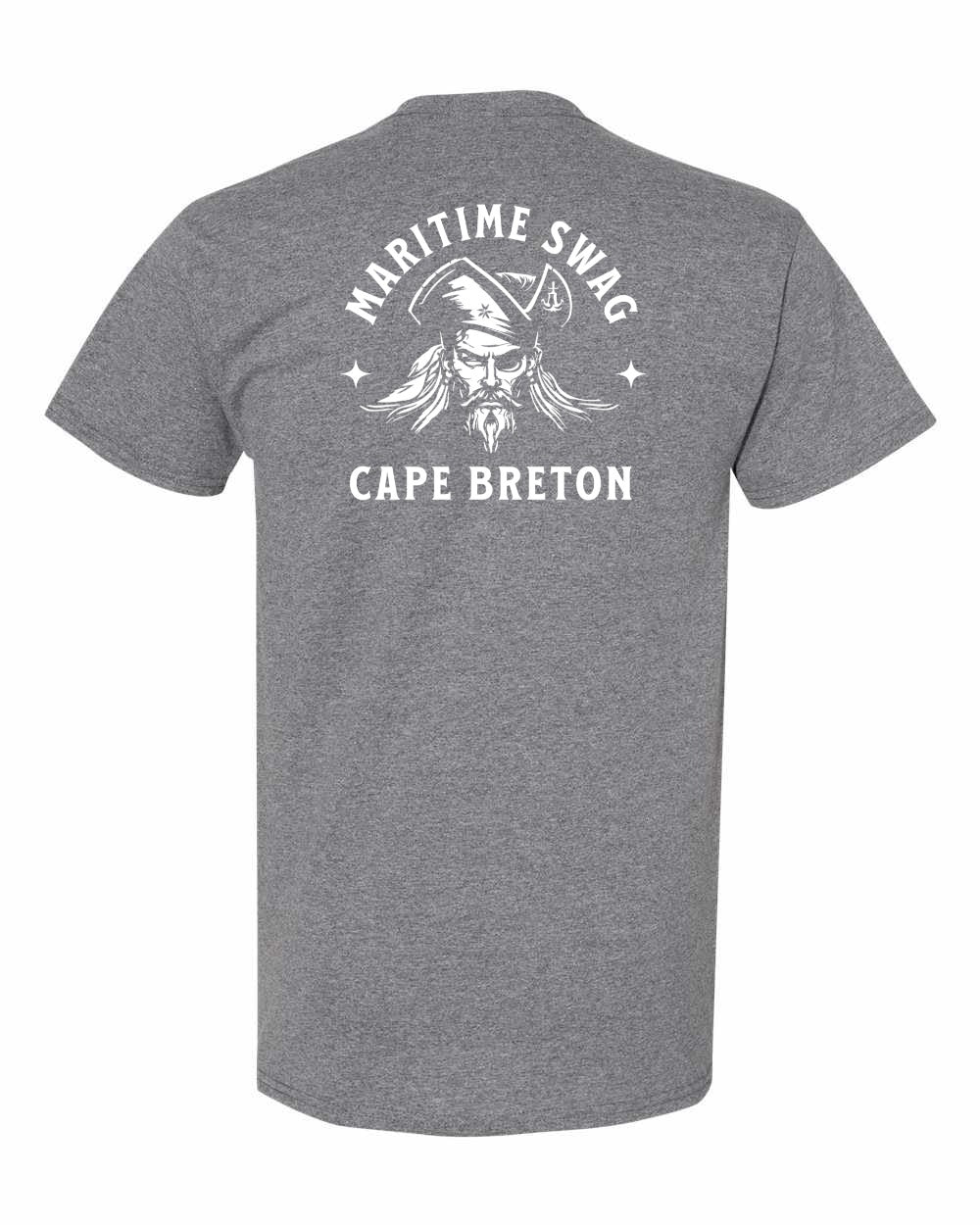 Maritime Swag Cape Breton Pirate Left Chest and Back Men's Tee