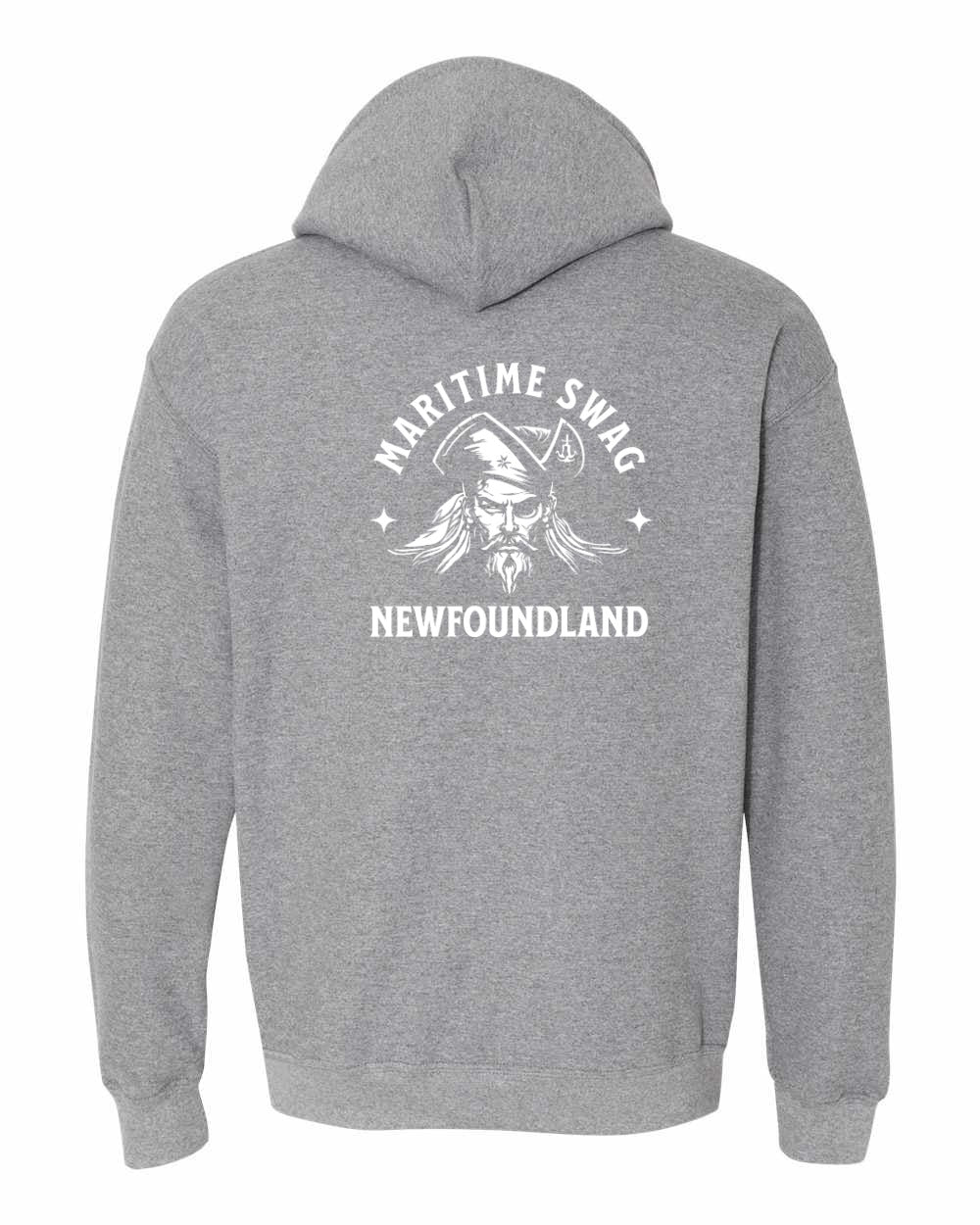 Maritime Swag Newfoundland Pirate Left Chest and Back Pullover Hoodie
